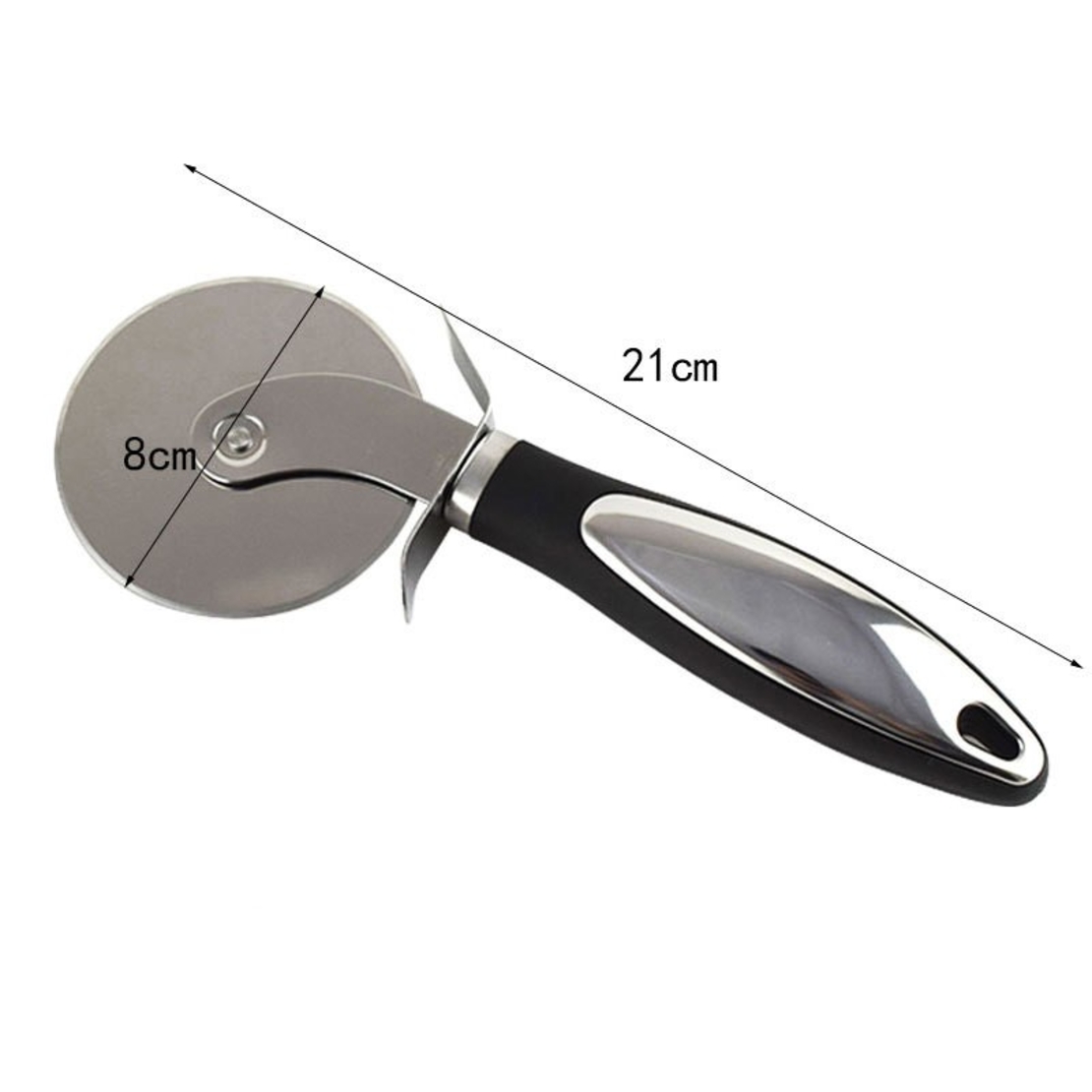 Feliator si Lopatica pentru Pizza, Flippy, set din 2 ustensile, Otel Inoxidabil, Maner Antiderapant, 26.5 x 8 x 3 cm, Negru