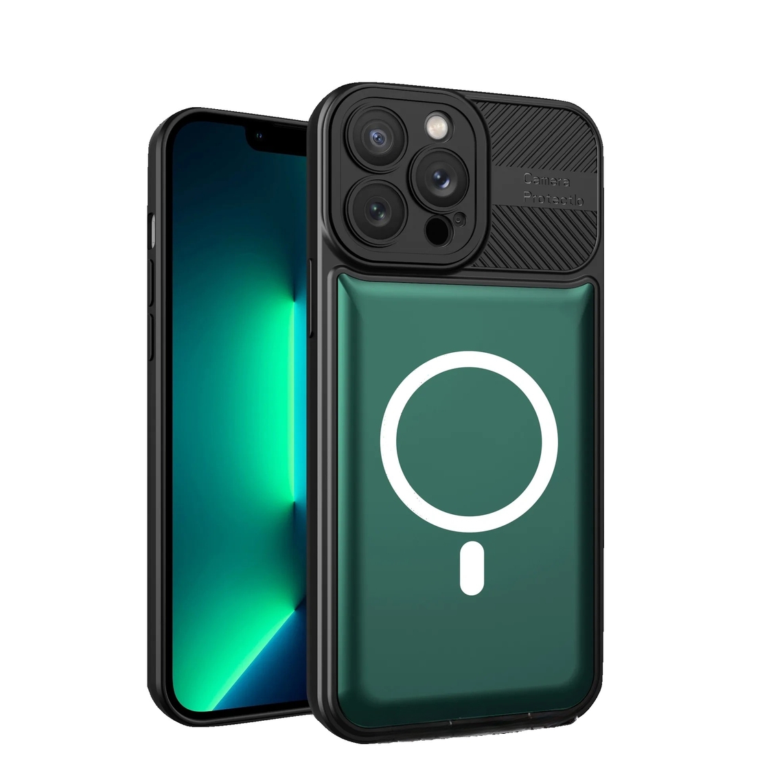 Husa pentru Apple iPhone 14 MagSafe, Urban Armor, Flippy, Verde inchis, suport magnetic