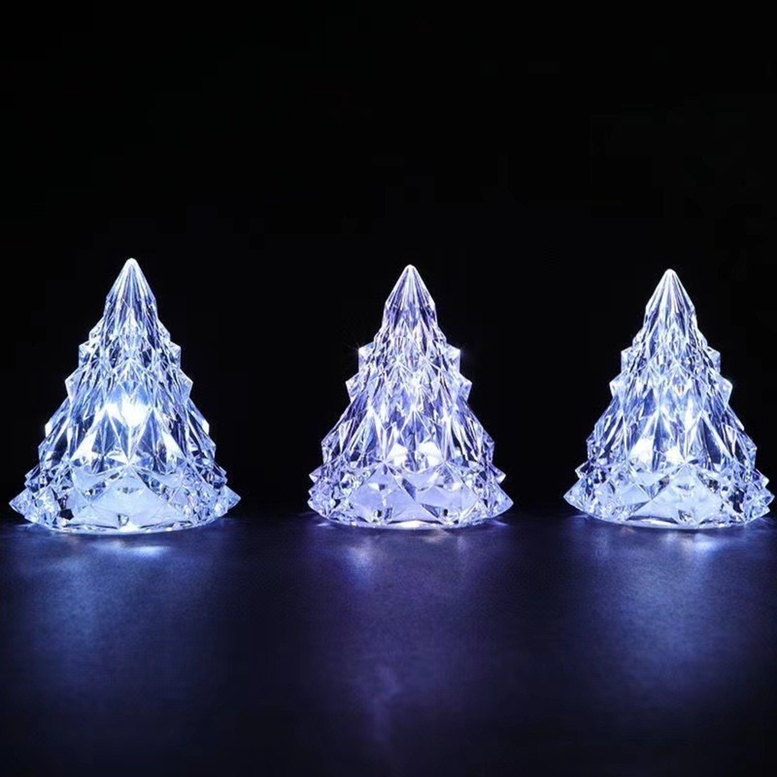 Lampa de Veghe, Flippy, Model IceBerg, cu Baterii, Lumina Rece, Transparent, 6.5x8 cm