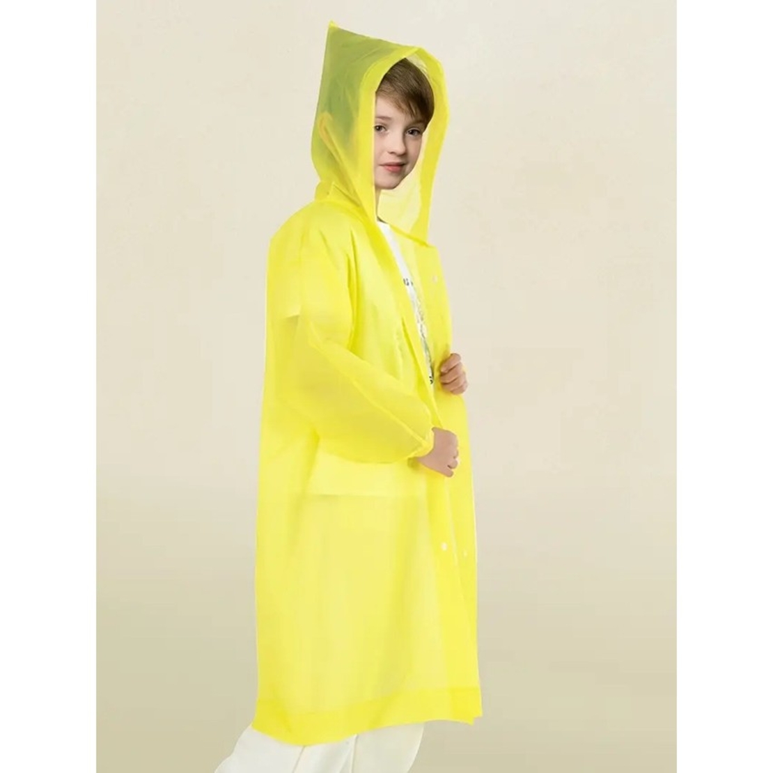 Pelerina de Ploaie, Flippy, pentru Copii 100-145 cm, din EVA, Impermeabila, Inchidere cu Capse, Galben