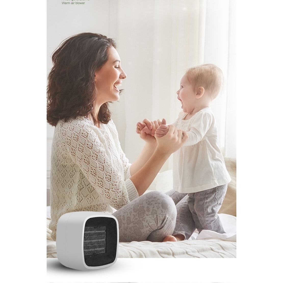 Mini radiator electric portabil Flippy, 800 W, 2 trepte, 150x120x175 mm, alb