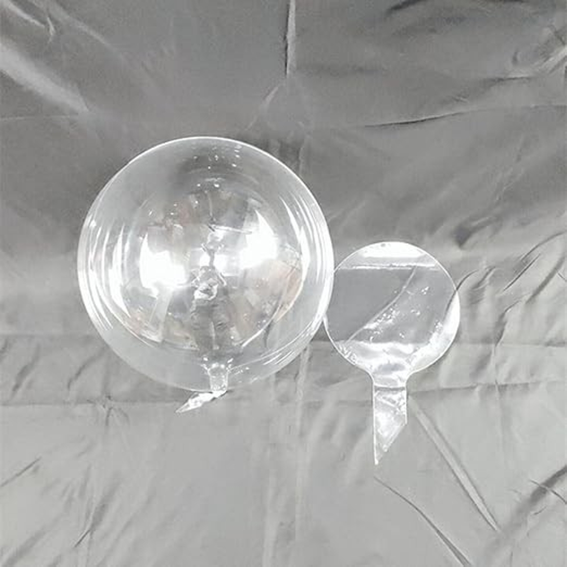 Buchet Decorativ, Flippy, Trandafir in Balon cu Lumini Led, Diametru 35 cm, 2 x Baterii AA (neincluse), Sampanie