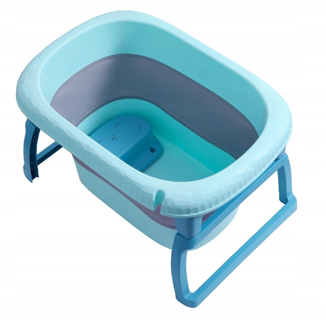 Cada Pliabila pentru Baie, Flippy, din PP+TPE, pentru Copii 0-6 Ani, cu Picioare, Suport de Sezut, Scurgere Etans, 48.5x25x72 cm, Albastru
