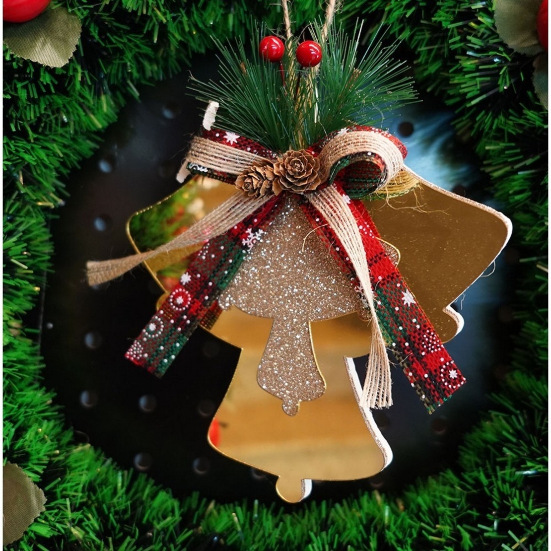 Ornament brad, Flippy, Clopotei, Auriu, Lucios, 16*17CM, Acril, Interior/ Exterior