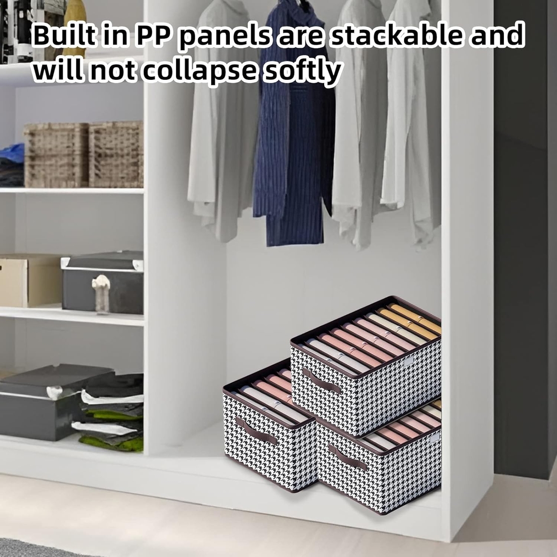 Cutie De Depozitare, Flippy, Pentru Haine, Lenjerie, Sosete Si Sutiene, Material Textil, 9 Compartimente, 44x30x20 cm, Culoare Alb-Negru