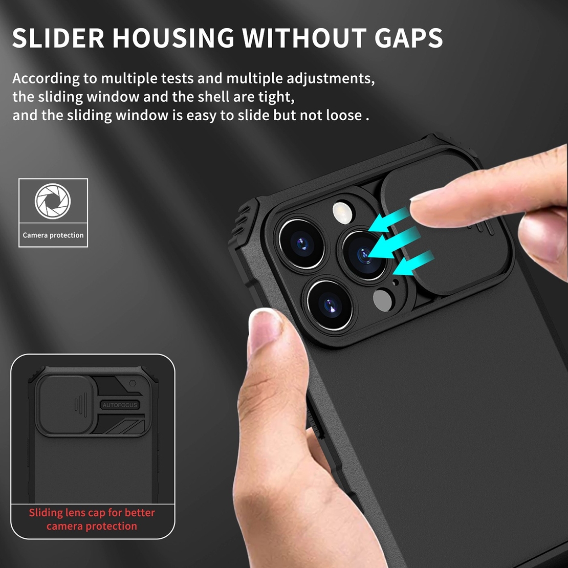 Husa Defender cu Stand pentru Samsung Galaxy A03, Negru, Suport reglabil, Antisoc, Protectie glisanta pentru camera, Flippy