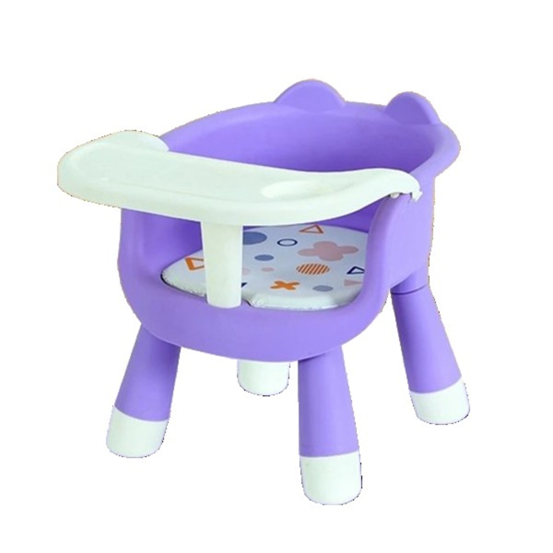 Scaun de Masa pentru Copii, Flippy, 2 in 1, Tavita Detasabila, Spatar Ergonomic, +6 Luni, Inaltime 36 cm, Mov