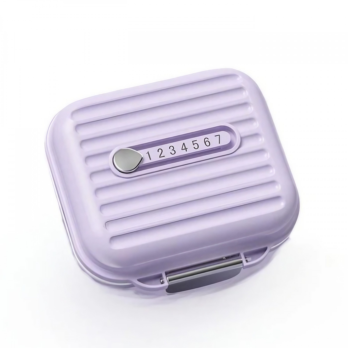 Cutie Medicamente, Flippy, Mov, 7 Compartimente, Portabila si Compacta, 7.8x7.2x3.5 cm, Ideala pentru Uzul Cotidian