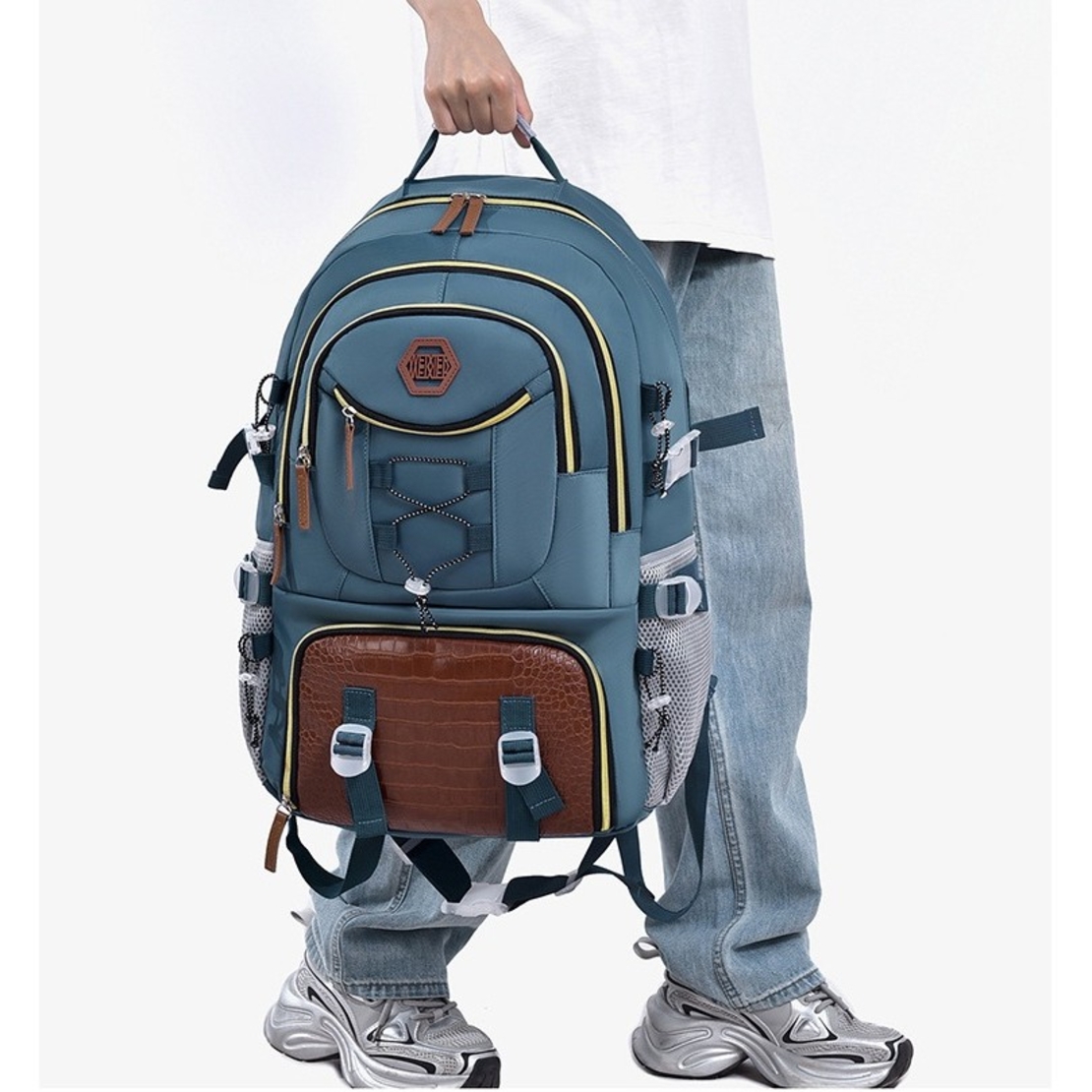 Rucsac Multifunctional pentru Calatorie, Flippy, pentru Alpinism, Voiaj, Drumetii, din Panza Oxford, 34x16x52 cm, Albastru Marin