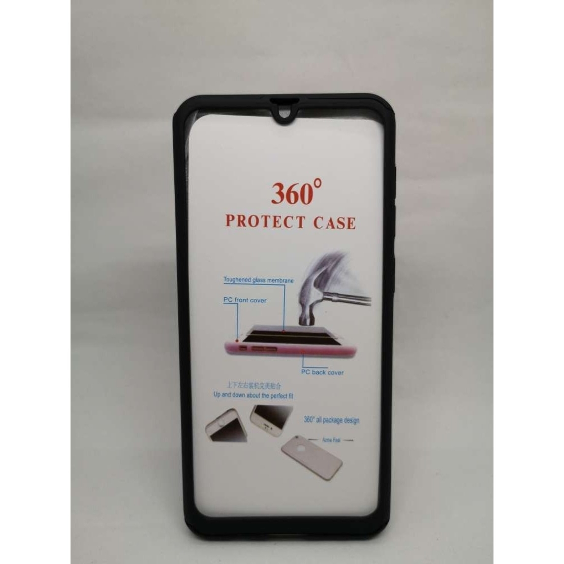 Husa de protectie Flippy compatibila cu Samsung Galaxy A50 Full Cover 360 Negru + Folie de protectie