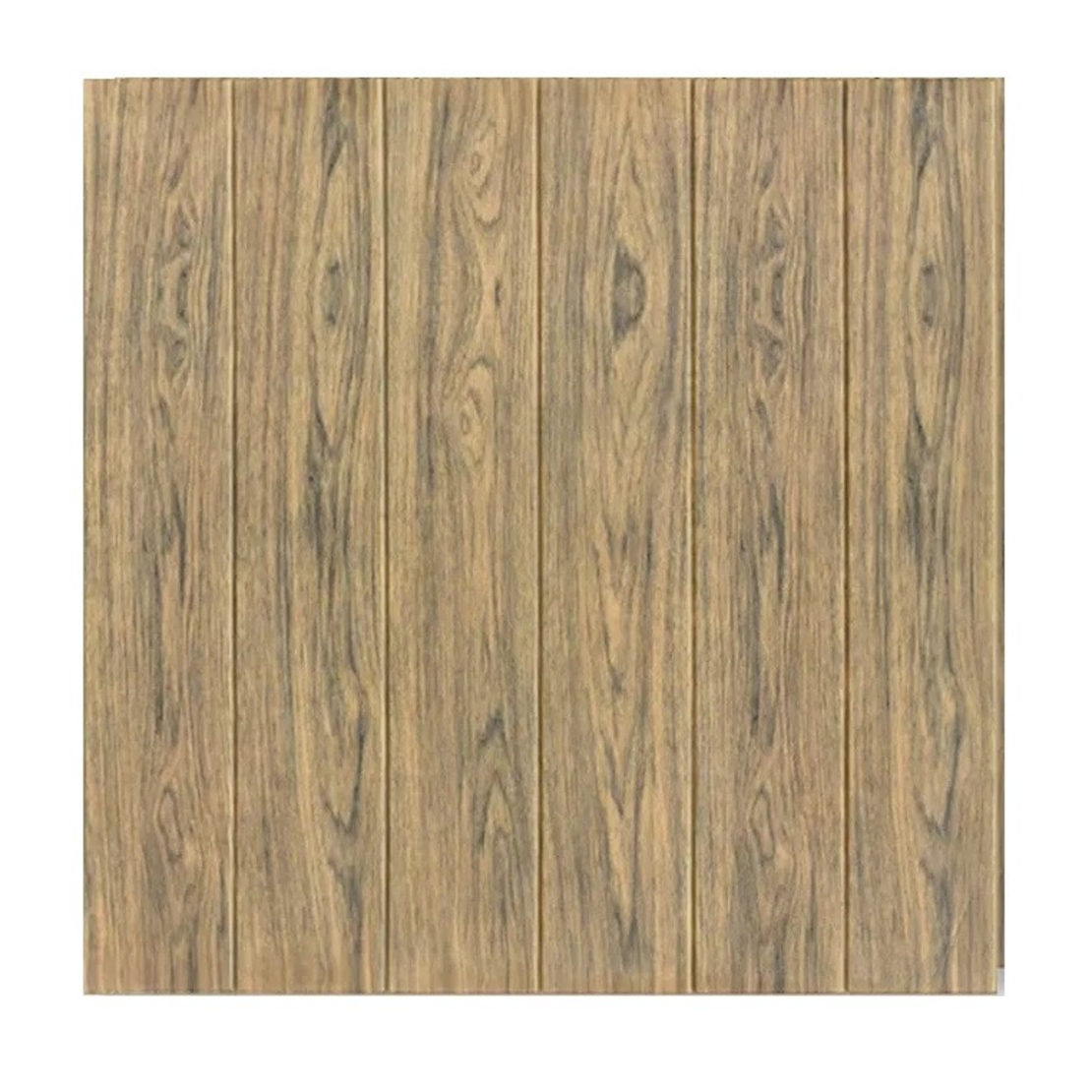 Set 10 Placi Tapet 3D, Flippy, 70 x 70 cm, Grosime 3 mm, din Rasina, Tip Placi de Lemn, Suprafata Acoperita 4.9 mp, Maro Deschis