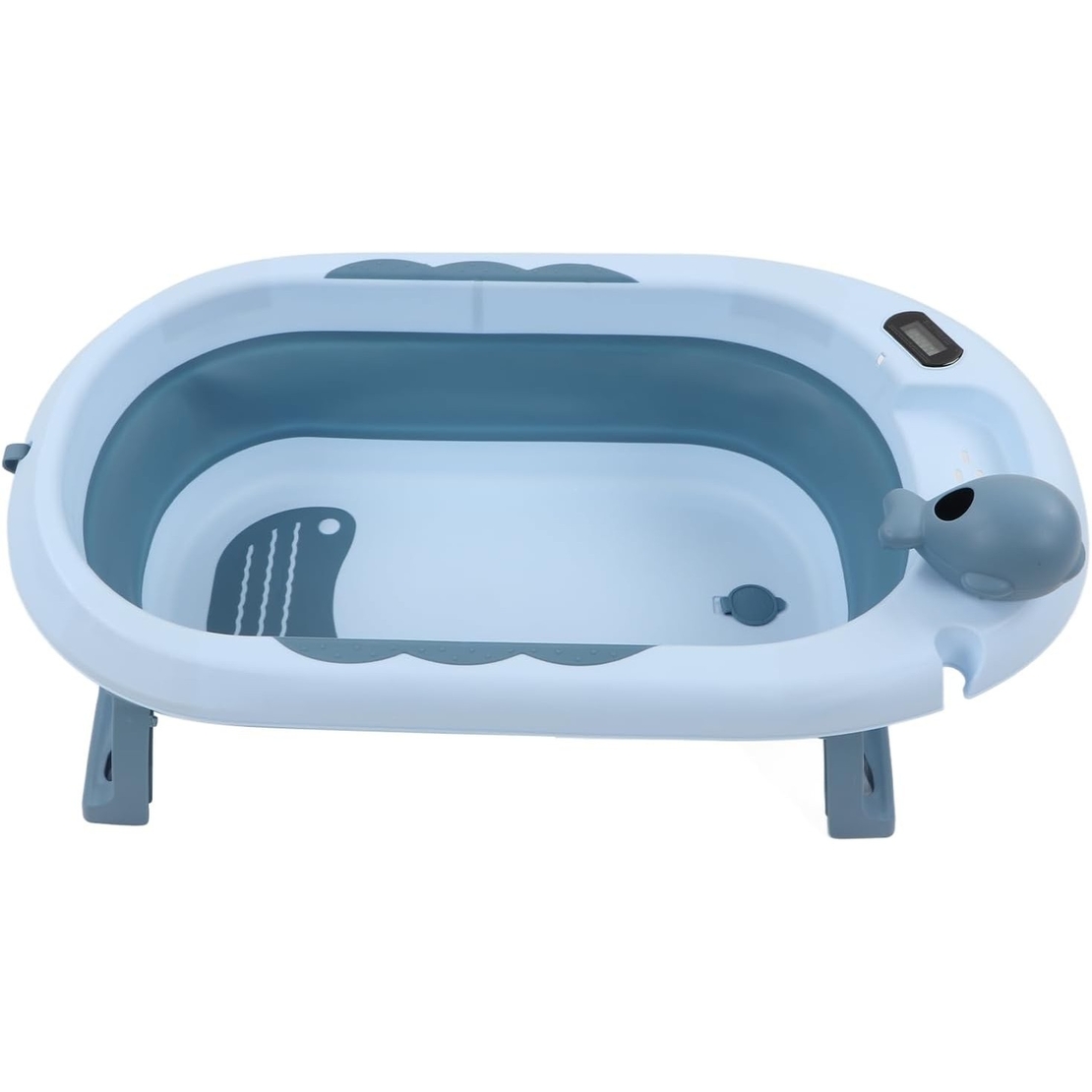 Cada de Baie, Flippy, pentru Copii 0 luni - 6 Ani, cu Termometru, Pliabila, Perna Suport Inclusa, din Plastic, 81.5 x 49 x 21.5 cm, Albastru