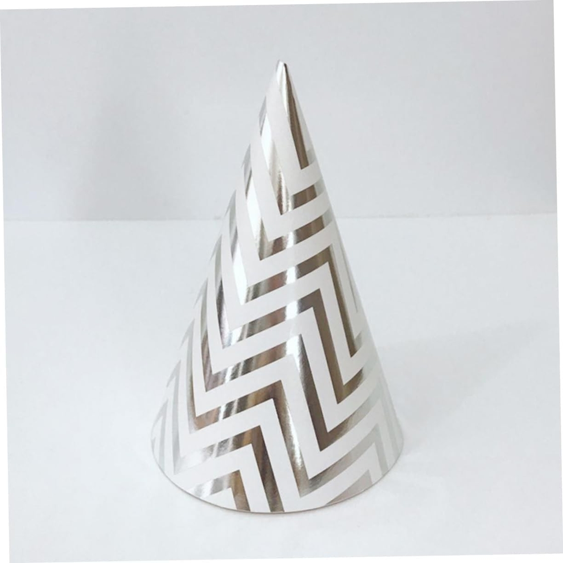 Set 6 Coifuri, Flippy, Petrecere Copii, din Carton, 20 x 13.5 cm, Model 8 Valuri, Argintiu