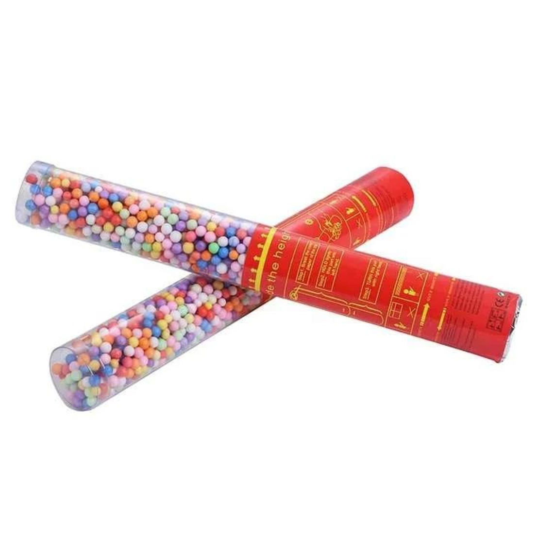 Tun de Confetti, 30 cm. Flippy, Model Bilute, Confetti din Polistiren, Ambalaj de Plastic, Multicolor