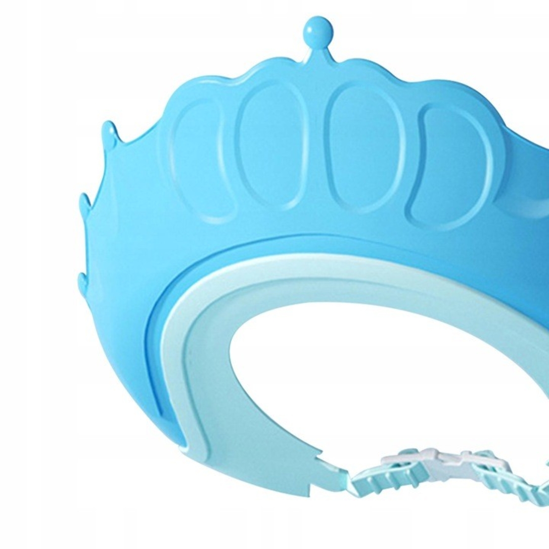 Viziera de Protectie Baie Pentru Copii, Fippy, Model Coronita, Dimensiune ajustabila, Durabil, Usor de curatat, Impotriva Samponului, pentru Ochi si Urechi, TPE+PP, 24x22 cm, Albastru