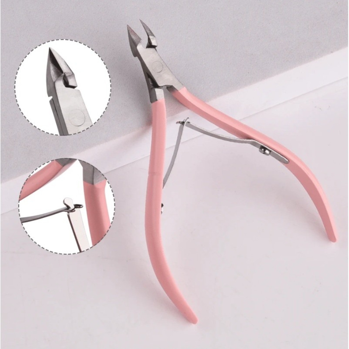 Cleste pentru Unghii si Cuticule, Flippy, din Otel Inoxidabil, Protectie Varf, 17 x 7 x 2 cm, Roz