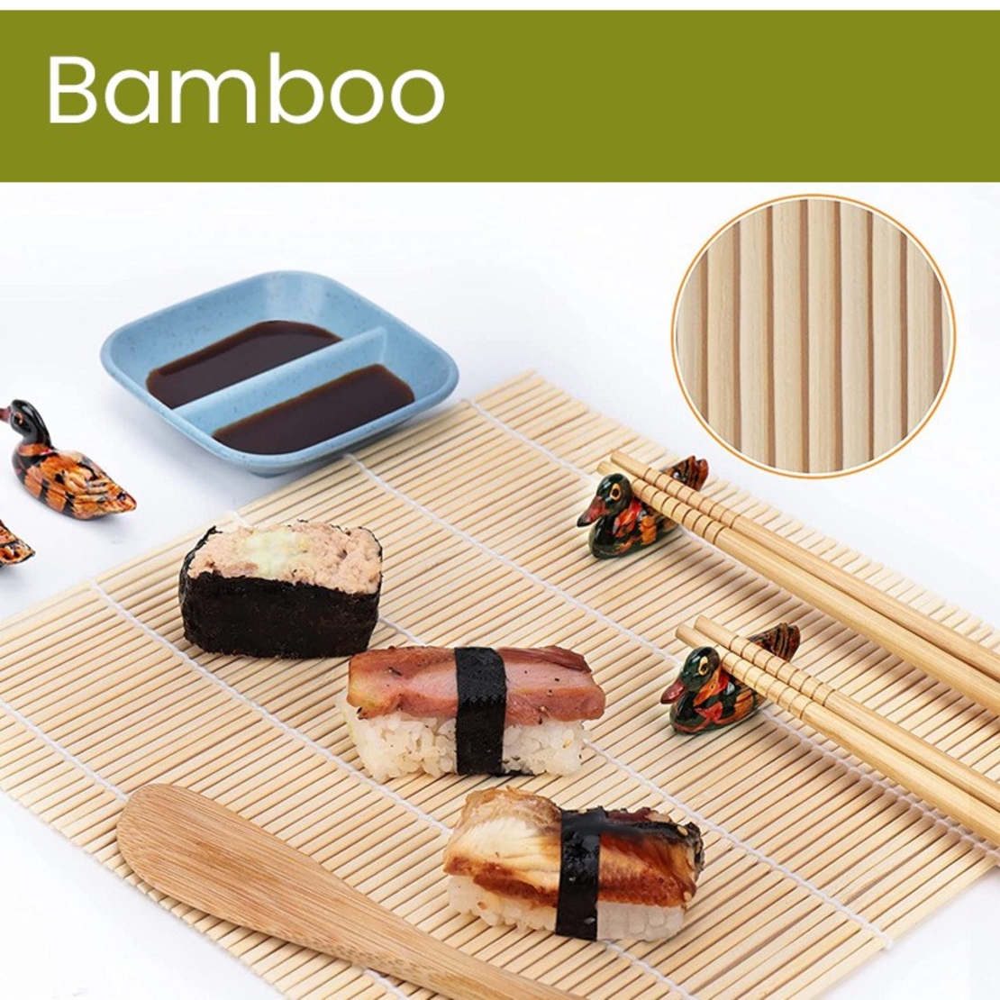 Set Ustensile pentru Sushi, Flippy, Set din 31 Accesorii pentru Sushi, Set pentru Sushi HOME MADE, Cutit Inclus, Forme, Betisoare, Multicolor