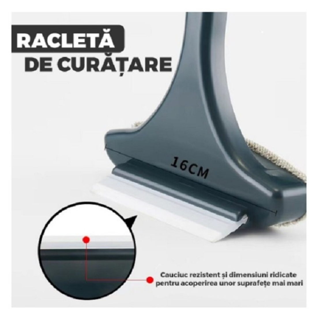 Perie de Spalat si Curatat Geamuri, Flippy, pentru Plase si Suprafete Diverse, 46x16x5 cm, Verde Inchis-Alb