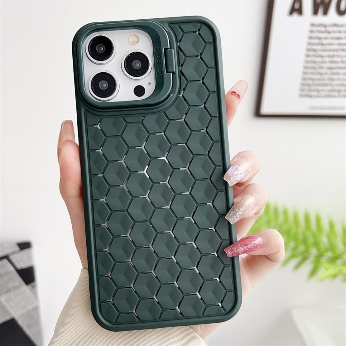 Husa de Protectie TPU, Flippy, pentru Apple iPhone 14 Pro, 3D Cube, cu Inel, Protectie Camera, Antisoc, Antizgariere, Antialunecare, Acoperire Completa, Verde