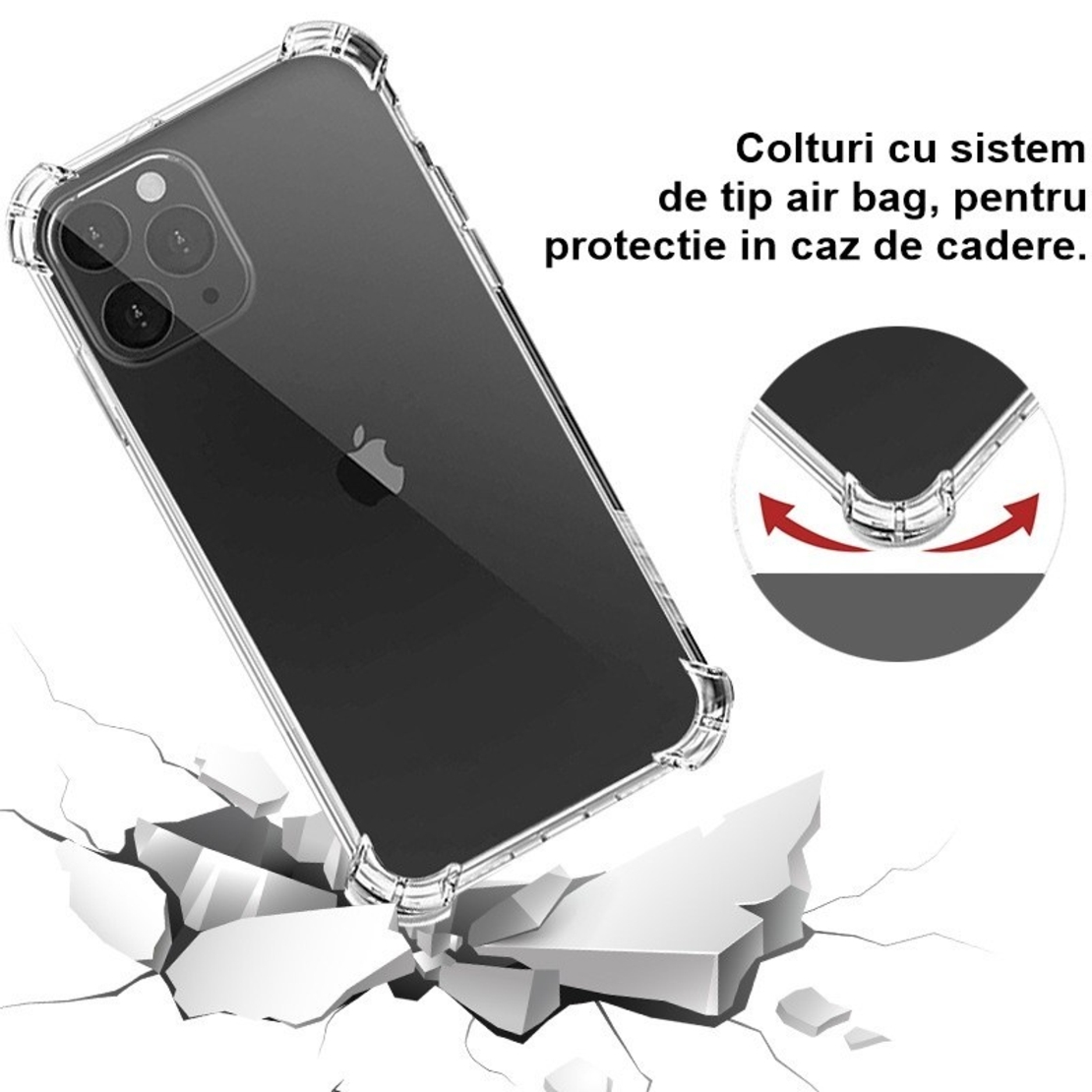 Husa de protectie Flippy, TPU, pentru Apple iPhone 13 Pro Max 6.7 inch, Antisoc, Protectie colturi, Rezistenta la impact, Transparenta