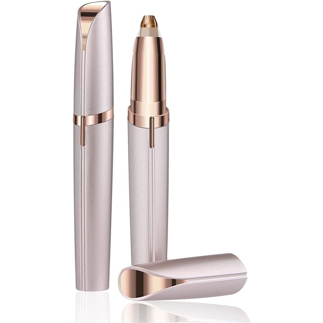 Trimmer Facial, Flippy, pentru Sprancene, Incarcare USB, 1.5 x 13 cm, din ABS, Sampanie