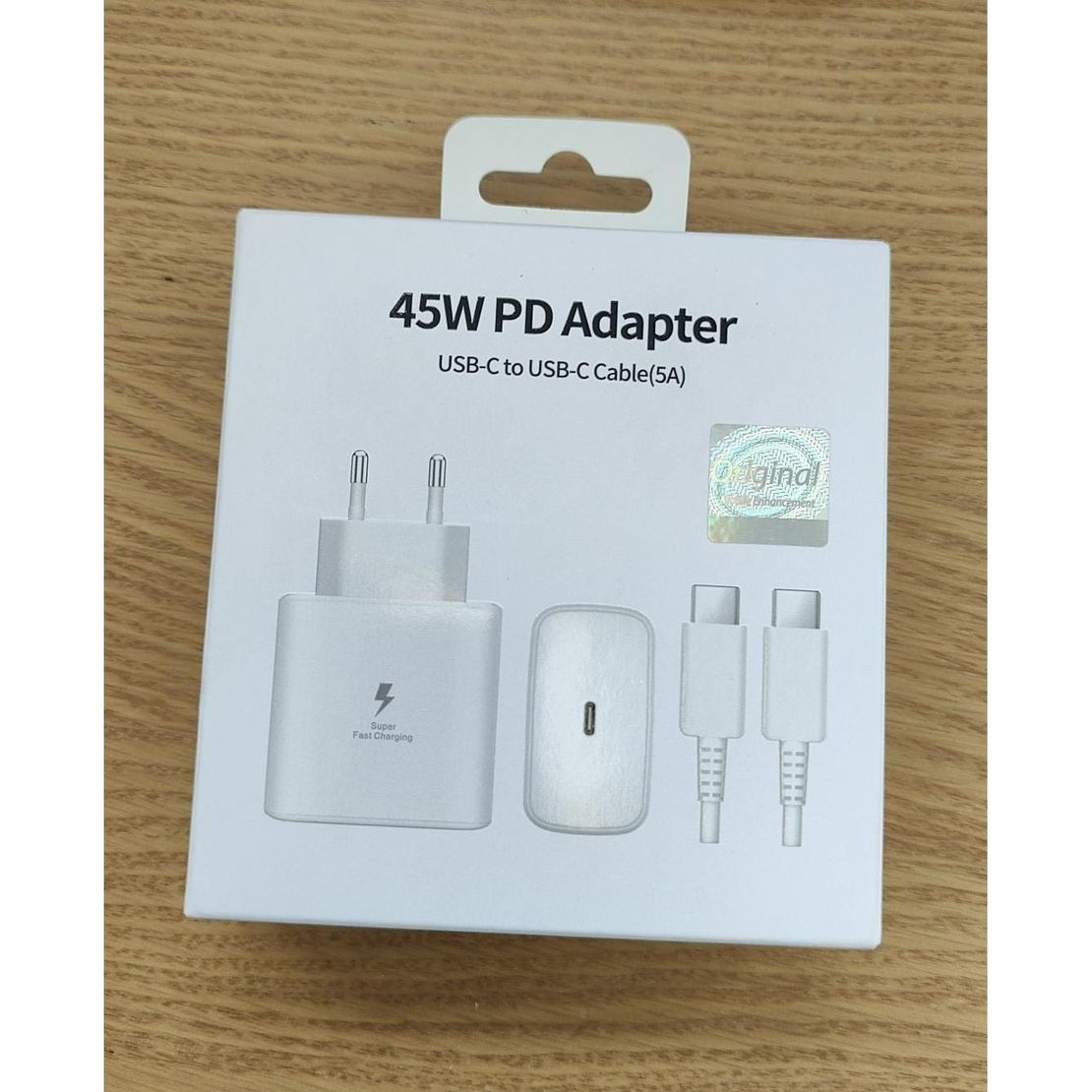 Incarcator Super Fast Charge, Flippy, Adaptor Fast Charge 45W, 5A, PD 3.0, Cablu 1m, Incarcator Fast Charge USB Type-C, Alb