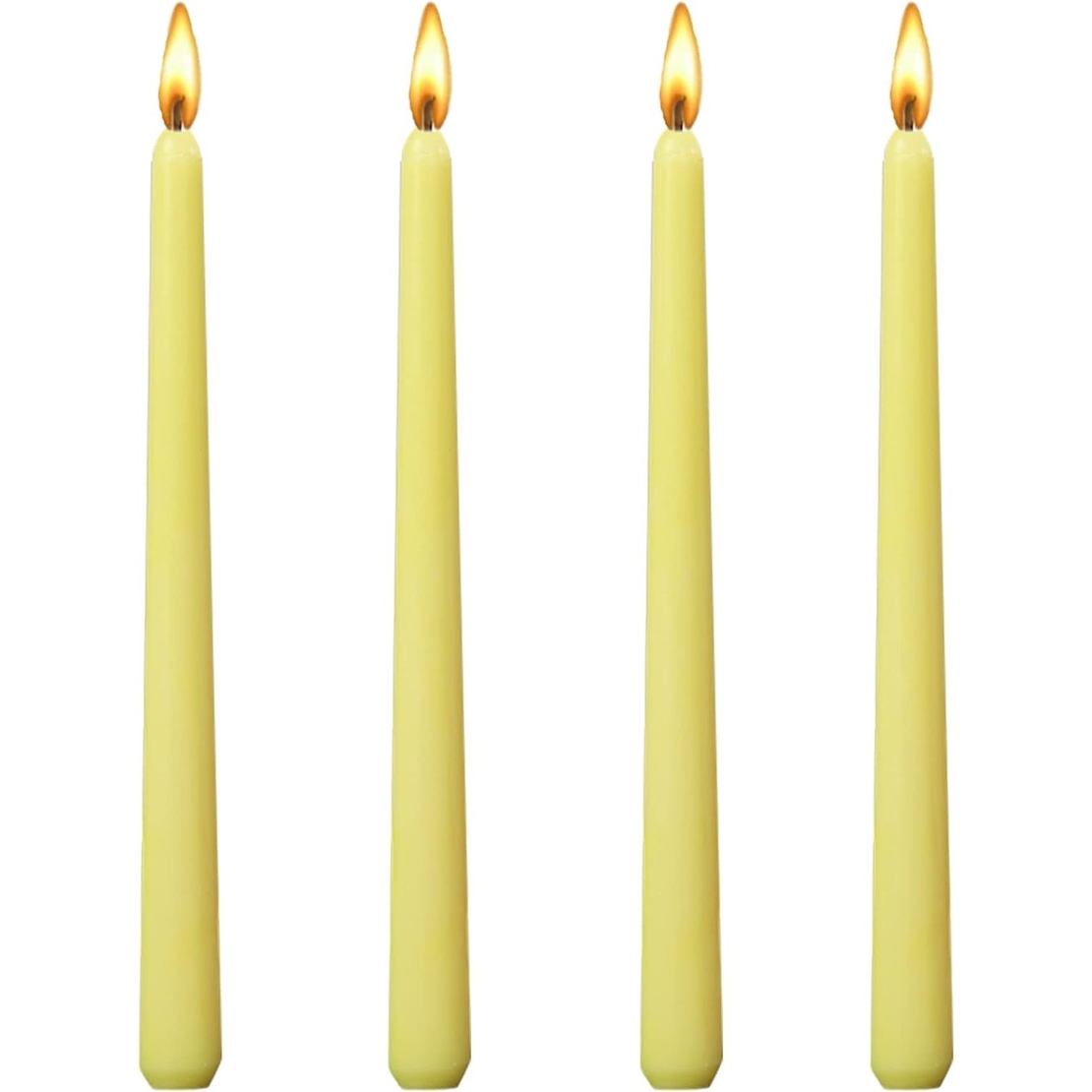 Set 4 Lumanari, Flippy, pentru Suport de Masa, Fara Miros si Fum, din Parafina, 2.2 x 25 cm, Galben