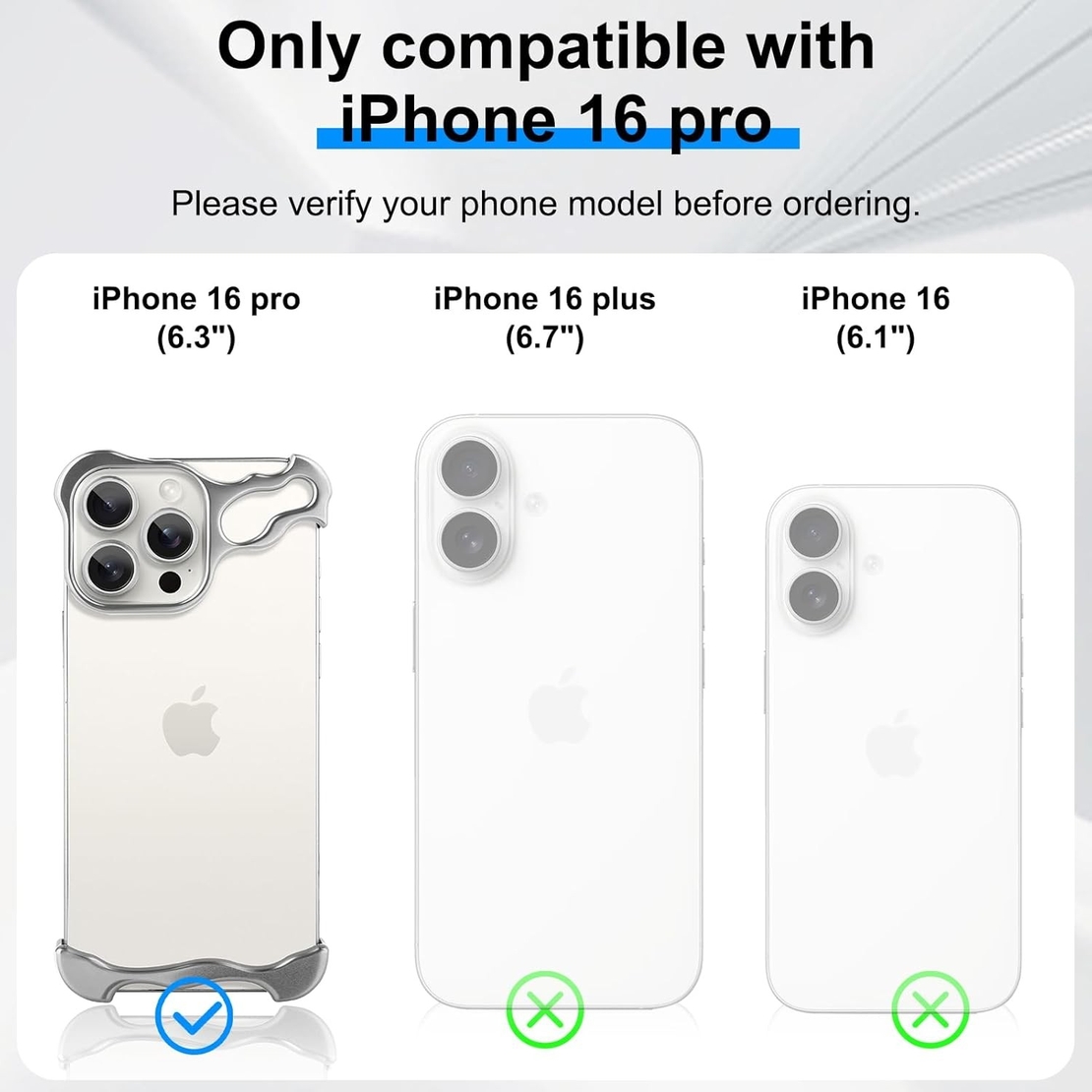 Husa Metalica Compatibila cu iPhone 16 Pro, Flippy, Protectie pentru Colturile Telefonului si Camera, Aliaj, Antisoc, Antizgariere, Argintiu