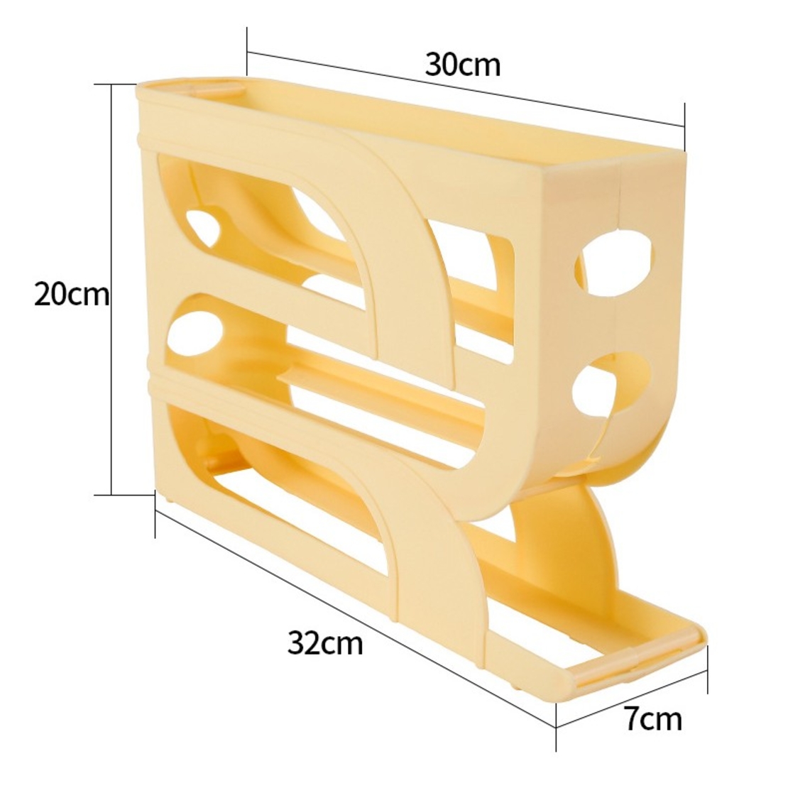 Suport Organizator pentru Oua, Flippy, pentru Frigiderul, Patru straturi,  32x20x7 cm, Transparent