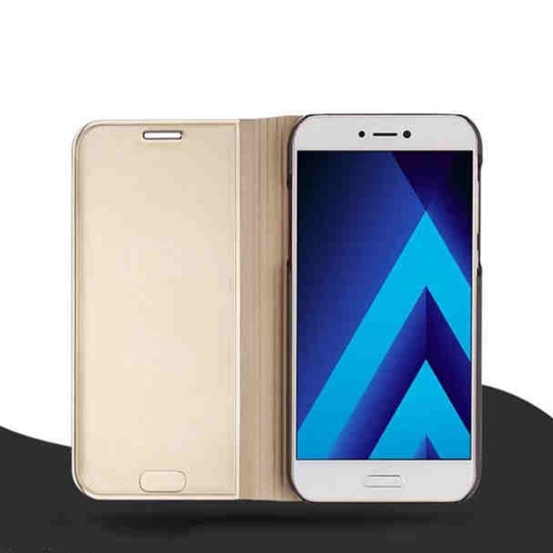 Husa Samsung Galaxy A3 2017 Flip Cover Oglinda Auriu