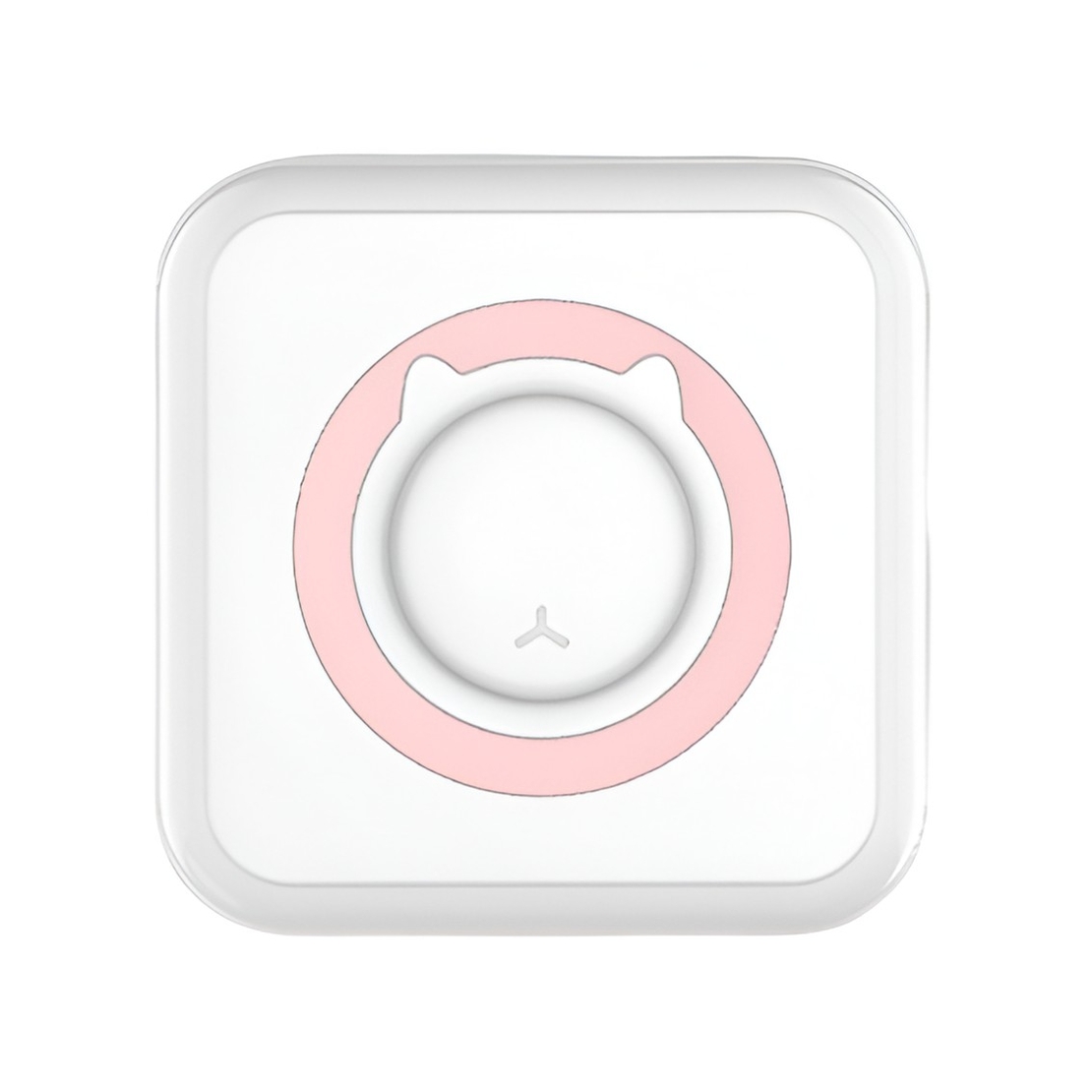 Mini Imprimanta Foto Portabila, Flippy, 5 Role de Hartie Termica, 5 Role Autocolante, 3 Role Colorate, Pixuri, Incarcare USB, Model Pisica, Alb Roz