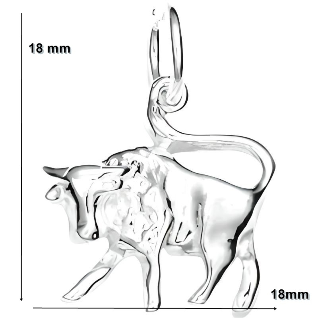 Pandantiv din Argint 925 Jolie Silver, Zodia Taur, 18 x 18 mm, 1 g