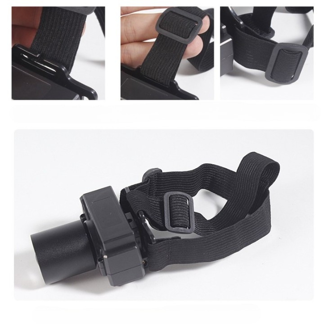 Lanterna LED de Montat pe Cap, Flippy, cu Raza Lunga de Zoom, Far Telescopic, Reglabil, Rezistent la Apa, pentru Pescuit in Aer Liber, Camping, Lumina Puternica, Lanterna, 7x4.5x6 cm, Negru