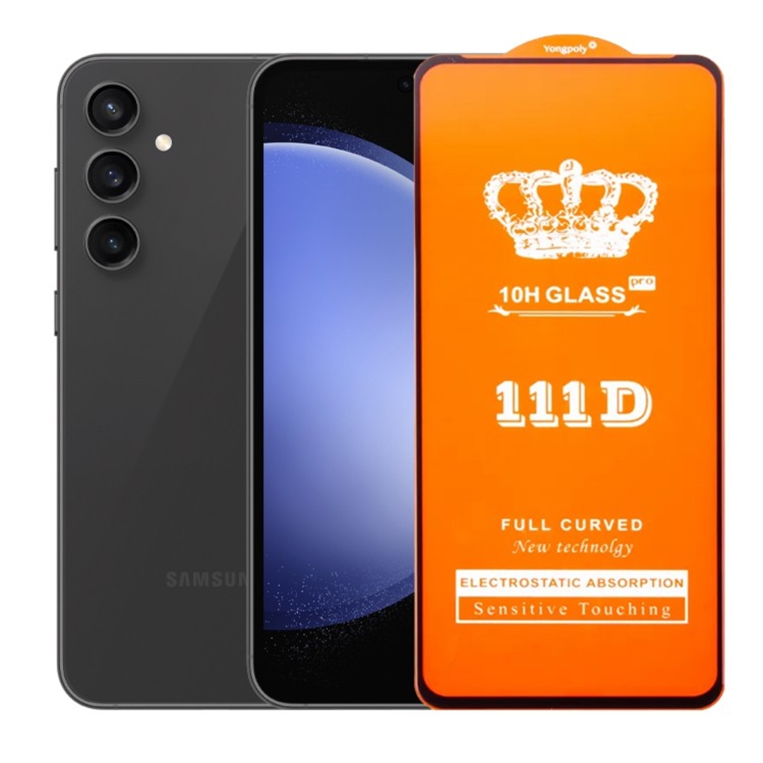 Folie Sticla Securizata pentru Samsung Galaxy S23 FE, Flippy, Sticla de Protectie Compatibila cu Samsung Galaxy S23 FE, Full Cover 111D, HD, Margini Negre, Transparenta