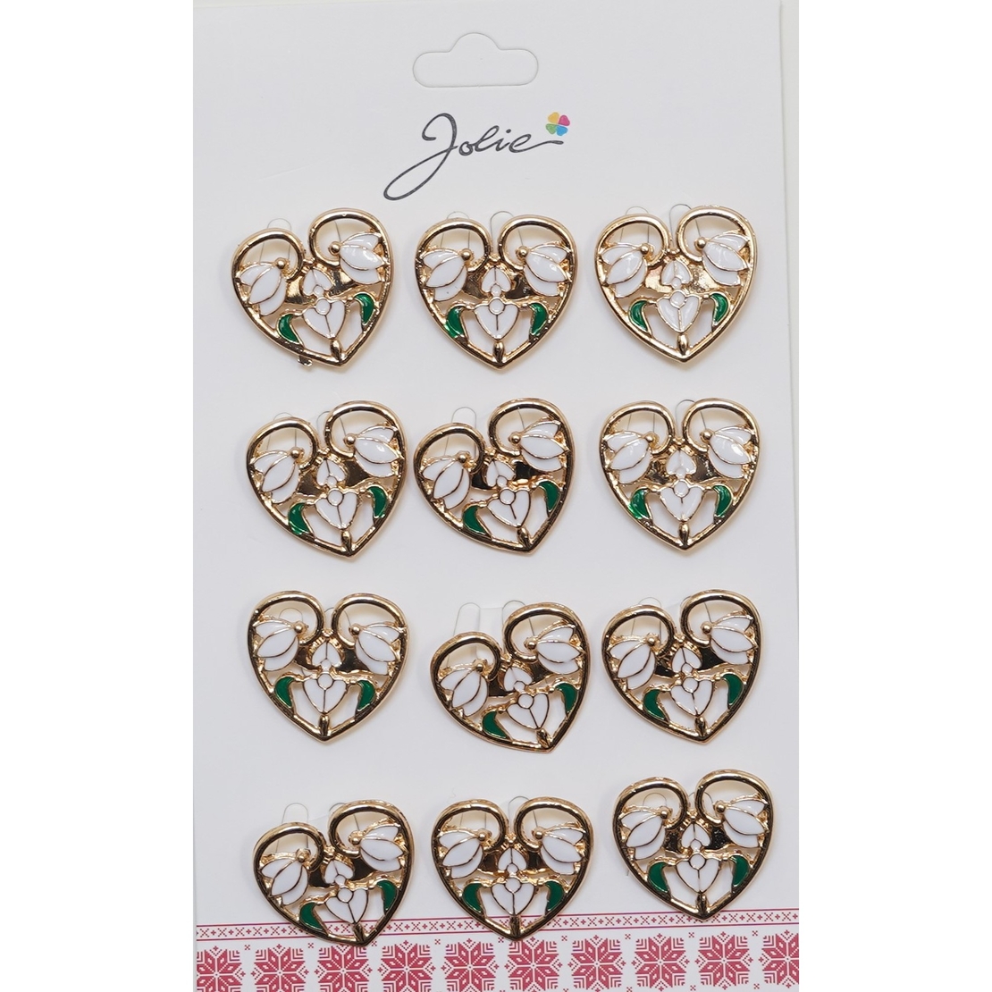 Set 12 Brose Martisor Primavara 3 Ghiocei in Inima
