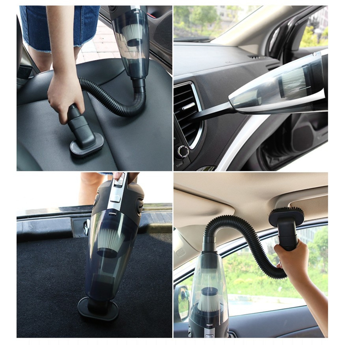 Aspirator de Mana Portabil Turbo, Flippy, pentru Uz Caznic sau Auto, Functie de Aspirare Umeda si Uscata, Incarcare la Priza, 32.000 rot/min, Putere 120W, Aspirare cu Vid de 4 Bar, 5 Accesorii pentru Spatii Inguste, Negru