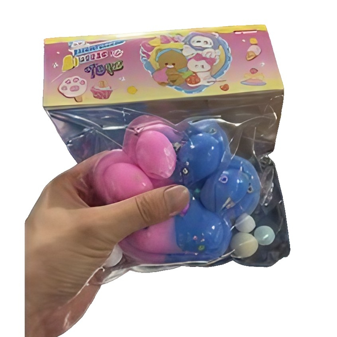 Jucarie Antistres Squishy, Flippy, cu Revenire Lenta, Squeeze Pinch Family, Model Cat Paw, 12.5x10.5 cm, 220g, Ambalaj Transparent, Model 025, Multicolor