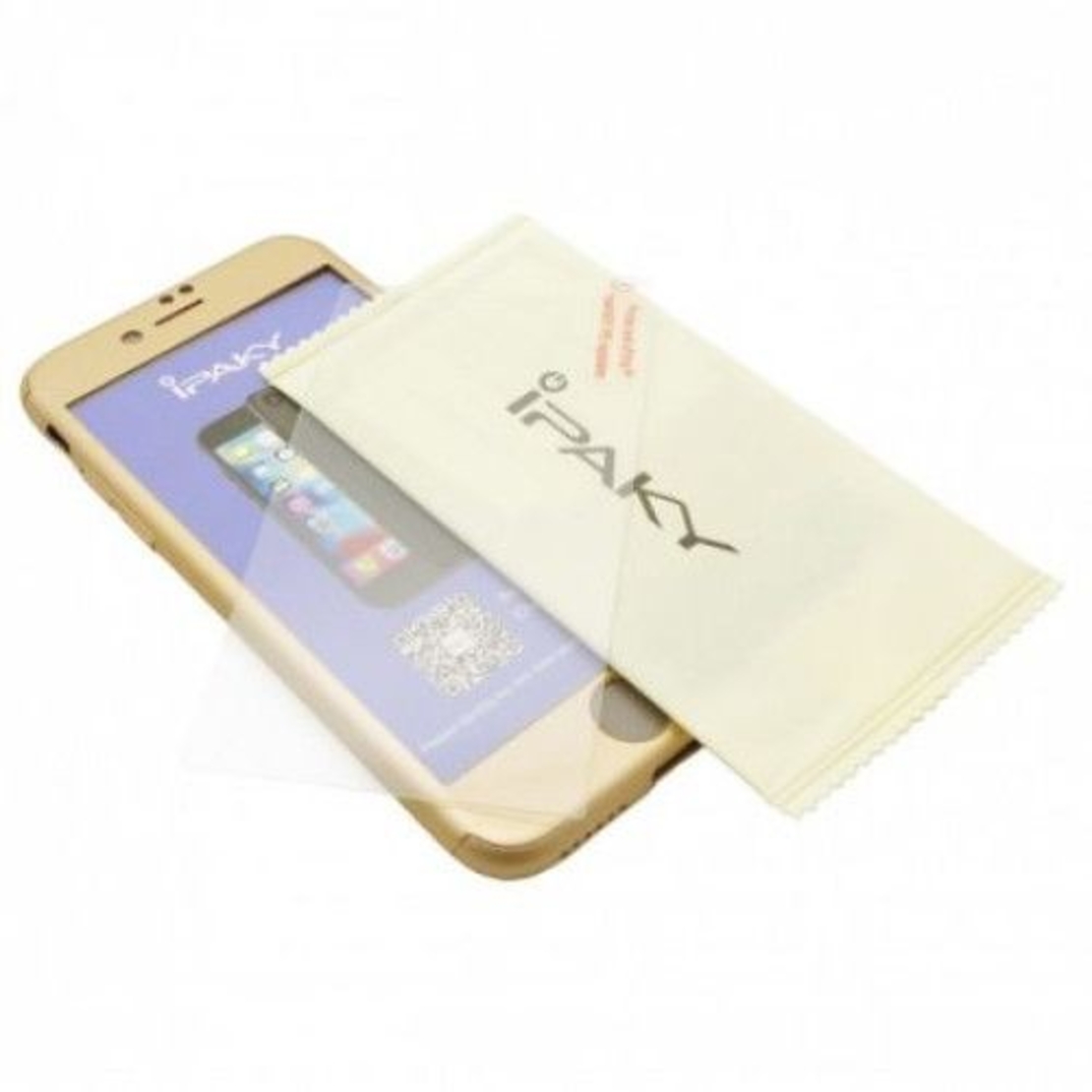 Husa Apple iPhone 6/6S IPAKY Full Cover 360 Auriu + Folie Cadou