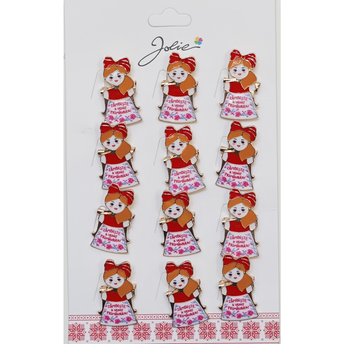 Set 12 Brose Martisor Primavara Mesaj Zambeste a Venit Primavara