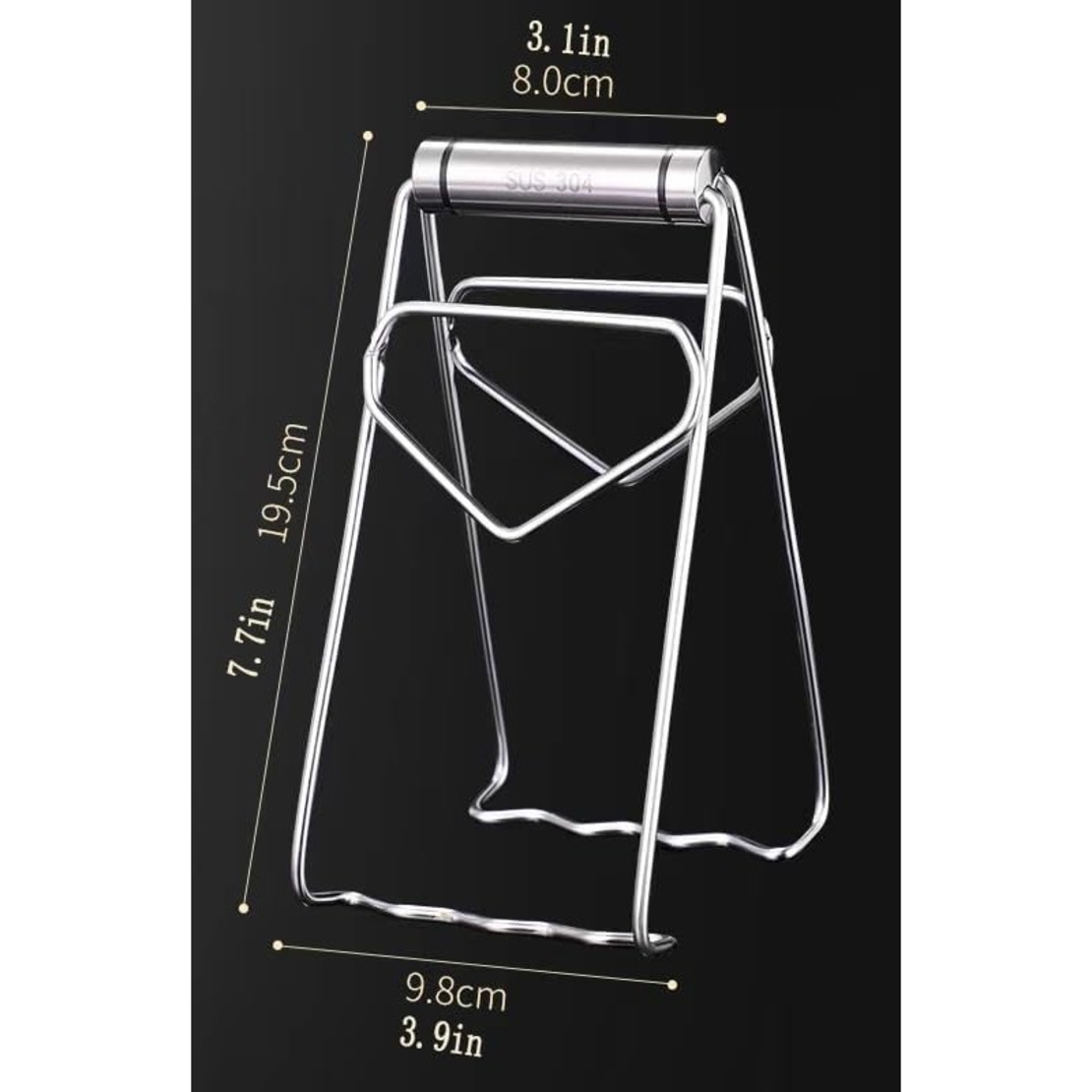 Clema pentru Boluri, Flippy, Anti-Alunecare, din Otel Inoxidabil, Extindere, pentru Oale, Tigai, de Uz Casnic, Rezistent la Temperaturi Inalte, 19.5x9.8x8 cm, Gri
