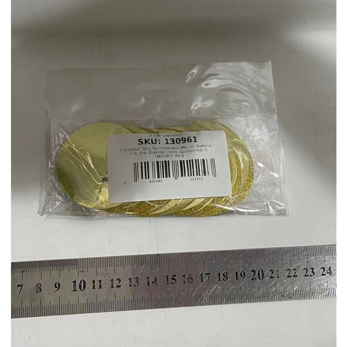 Banner cu Cerculete, Flippy, Tip Franjuri, 4 m, Rola de Ata Inclusa, Auriu