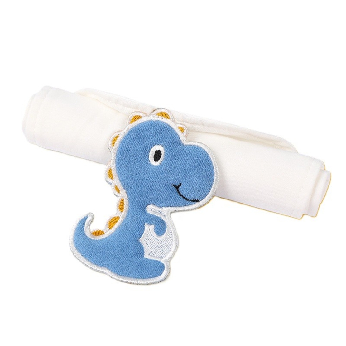 Prosop Absorbant, Flippy, din Bumbac, pentru Bebelusi, 19x28 cm, Model Dinozaur, Alb
