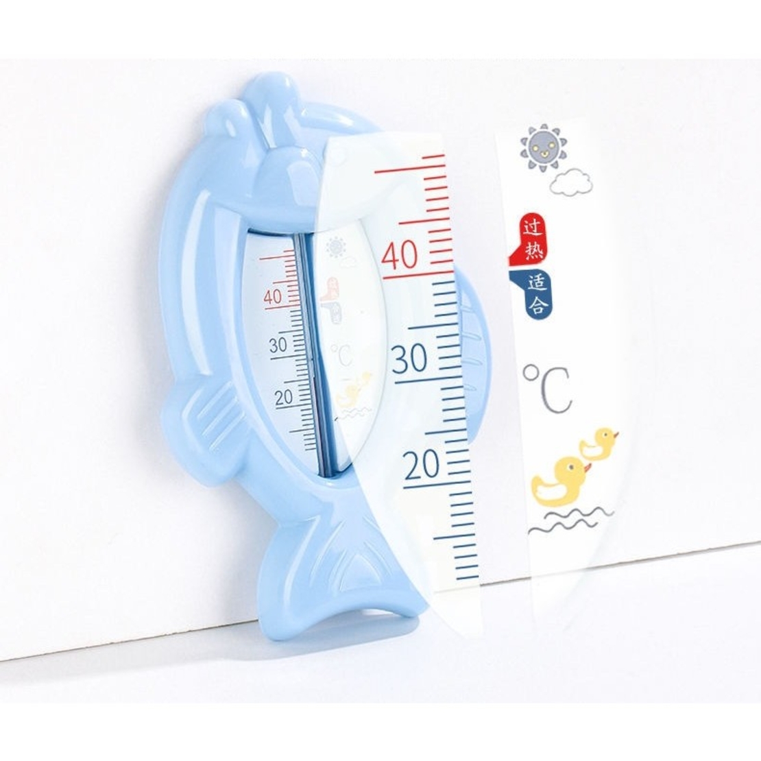 Termometru pentru Baie, Flippy, Plutitor, Rezistent la apa, Multifunctional, Model Peste, 15.5x9.5x2 cm, Albastru