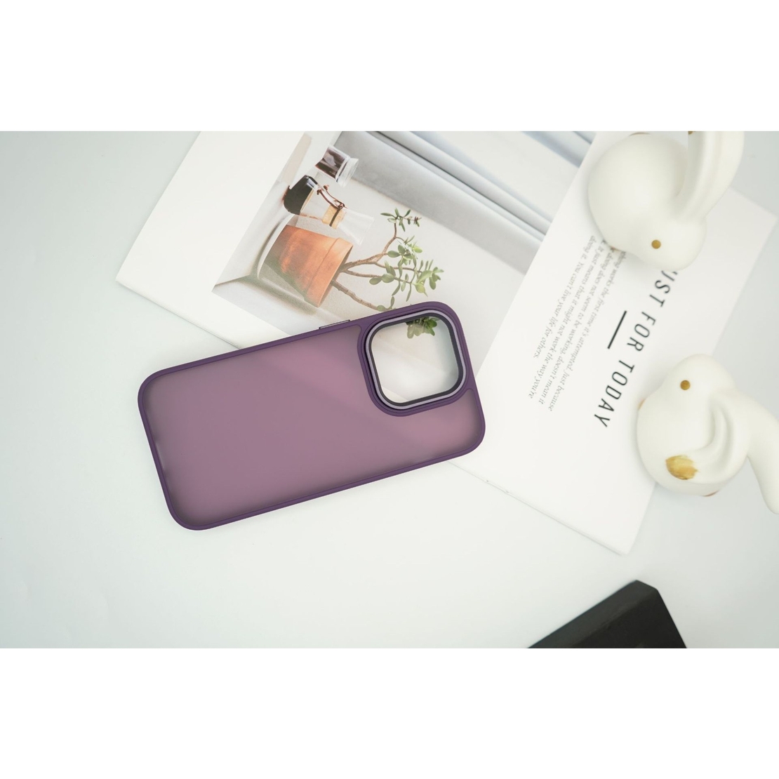 Husa de Protectie, Flippy, pentru iPhone 15 Plus, Satin Matte, din PC, Mov