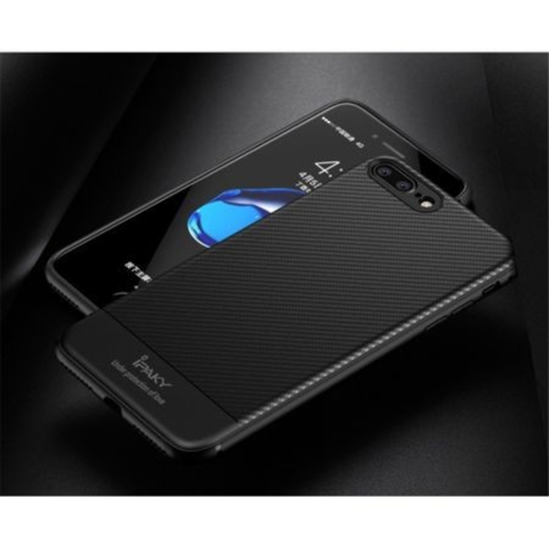 Husa Apple iPhone 7 Plus IPAKY Carbon Fiber Negru