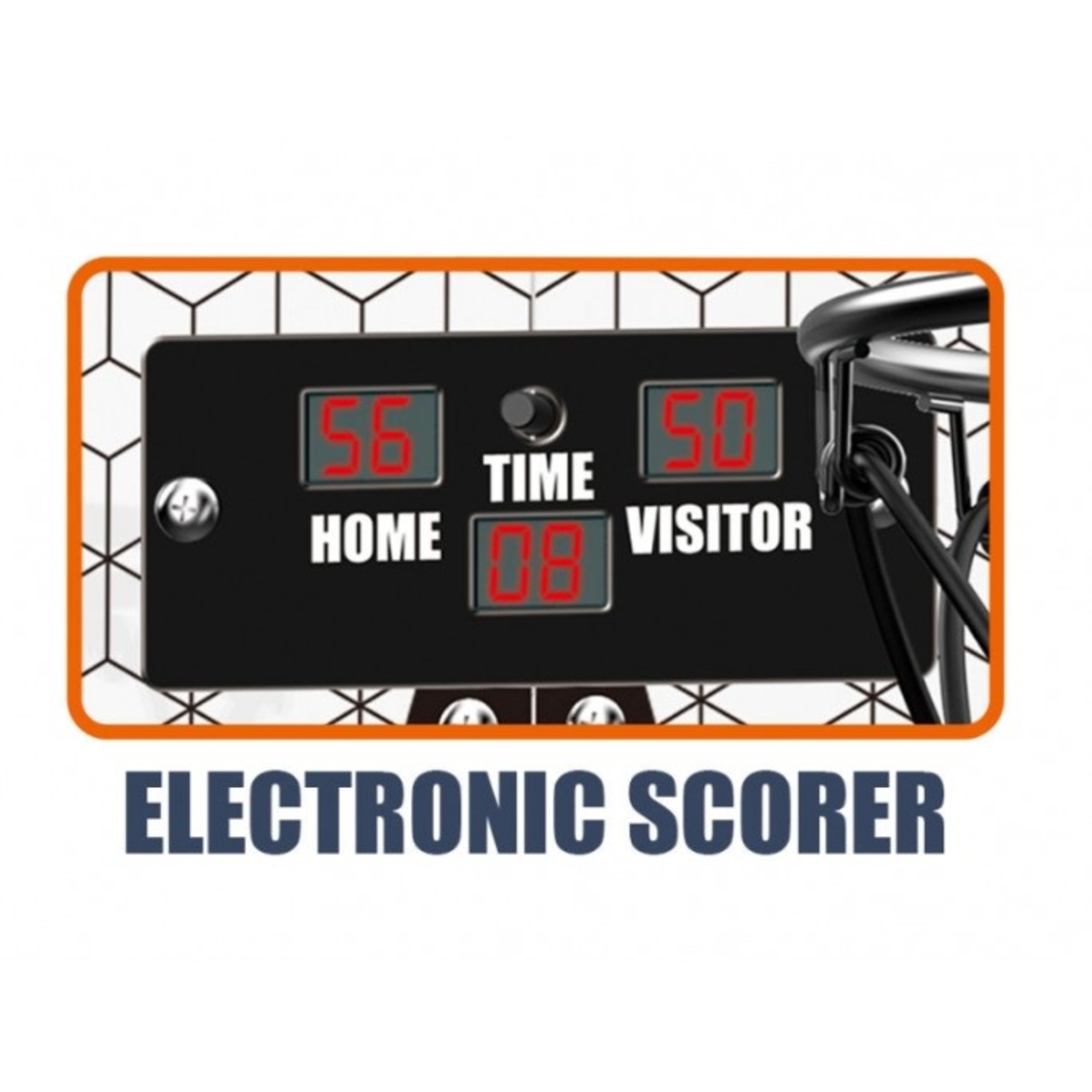 Set 2 Cosuri de Baschet pentru Copii, Flippy, cu Tablou de Bord Electronic, Pentru 2 Jucatori, Minge, Pompa, 2 Moduri, Interior/Exterior, Inel Metalic si Rabatabil cu Arc, Luminos, 60x31x6 cm, Multicolor