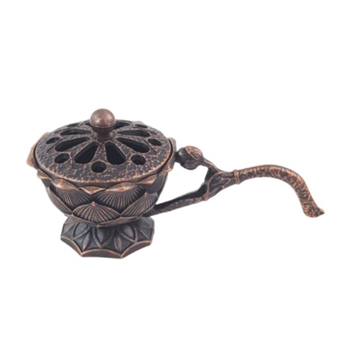 Suport de Tamaiat, Flippy, din Aliaj de Zinc, Model Lotus, Ignifug, 9.7 x 4.8 x 4.7 cm, Cupru