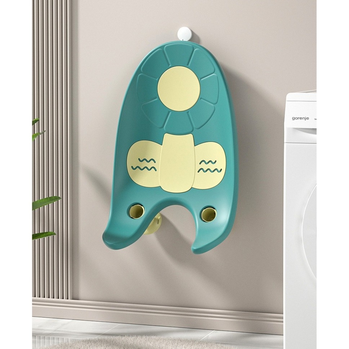 Suport de Baie Bebelusi, Flippy, 0-12 luni, Montare pe Chiuveta/Lavoar/Cada, Ventuze Antiderapante cu Intaltime Reglabila, 50 x 24 x 12.5 cm, Verde