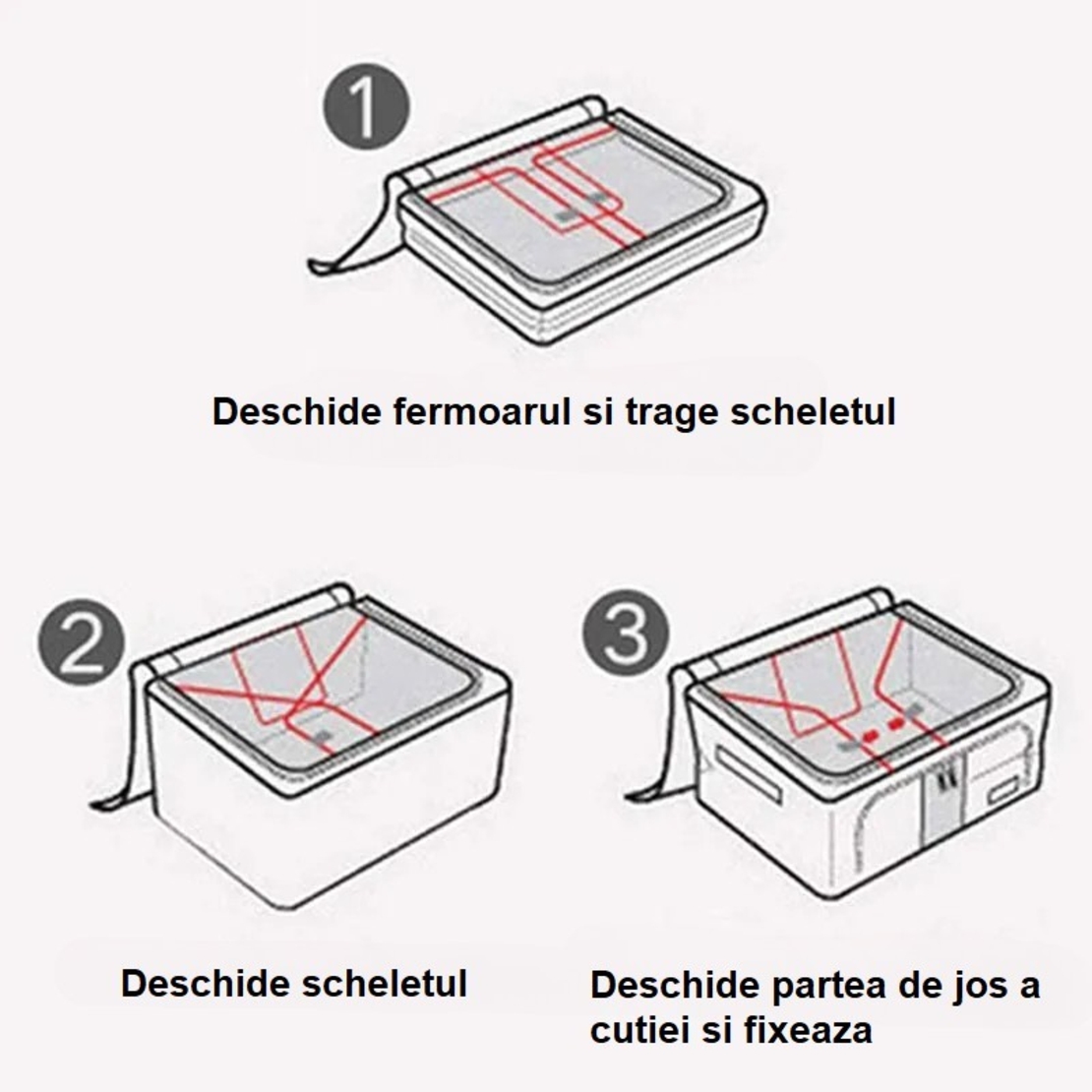 Cutie Depozitare, Flippy, 66L, din Material Textil, 50 x 40 x 33 cm, pentru Haine si Lenjerii, Model Flori de Primavara, Roz