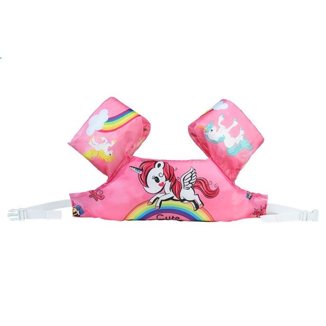 Vesta de salvare pentru copii cu aripioare de inot, Flippy, Roz, Model unicorn